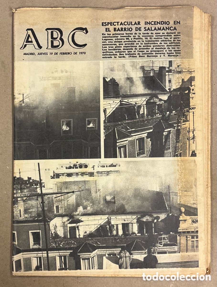 Collection Magazines and Newspapers: ABC (19 DE FEBRERO DE 1970). ESPECTACULAR INCENDIO EN EL BARRIO DE SALAMANCA DE MADRID,&hellip;