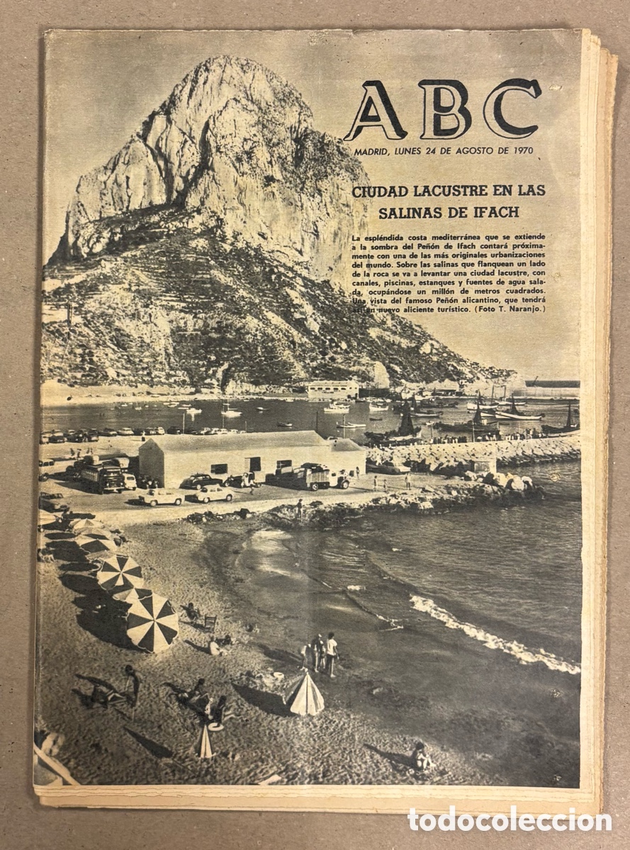 Coleccionismo de revistas y peri&oacute;dicos: ABC (24 DE AGOSTO DE 1970). CIUDAD LACUSTRE EN LAS SALINAS DE IFACH ALICANTE,..
