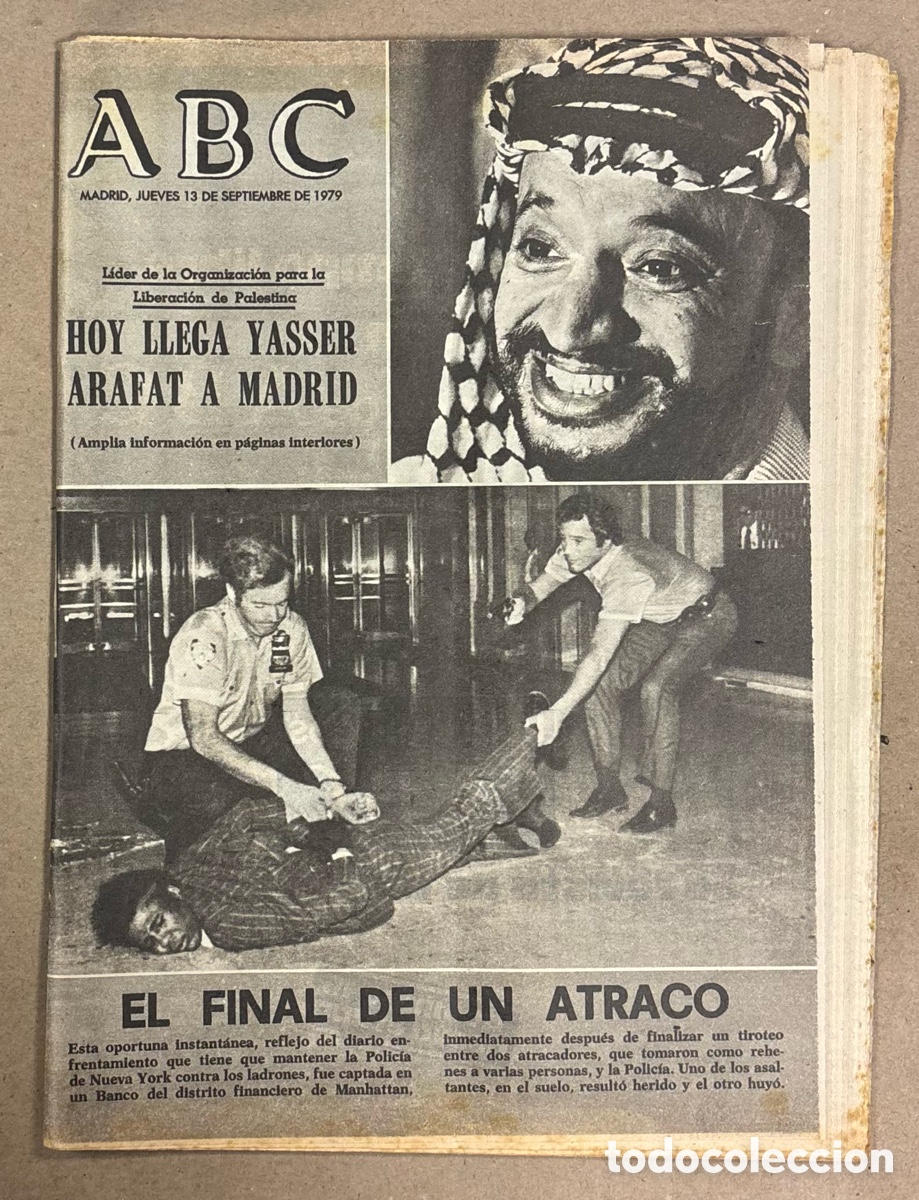 Coleccionismo de revistas y peri&oacute;dicos: ABC (13 DE SEPTIEMBRE DE 1979). LLEGA A MADRID YASSER ARAFAT