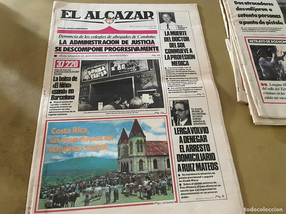 Collection Magazines and Newspapers: PERIODICO EL ALCAZAR 5 DE ENERO 1986 SERIE TV MEDIA NARANJA NASA COMETA HALLEY COSTA RICA