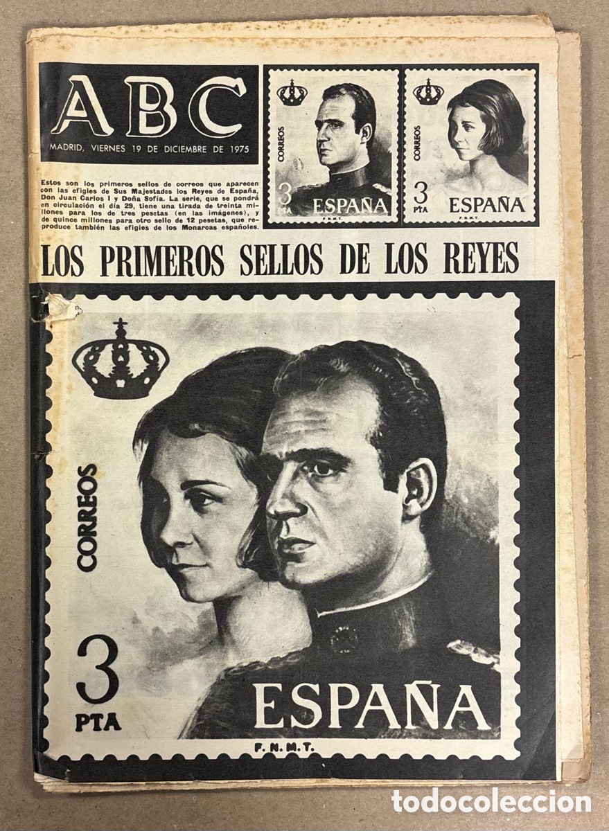 Coleccionismo de revistas y peri&oacute;dicos: ABC (19 DE DICIEMBRE DE 1975). LOS PRIMEROS SELLOS DE LOS REYES JUAN CARLOS Y SOF&Iacute;A,&hellip;