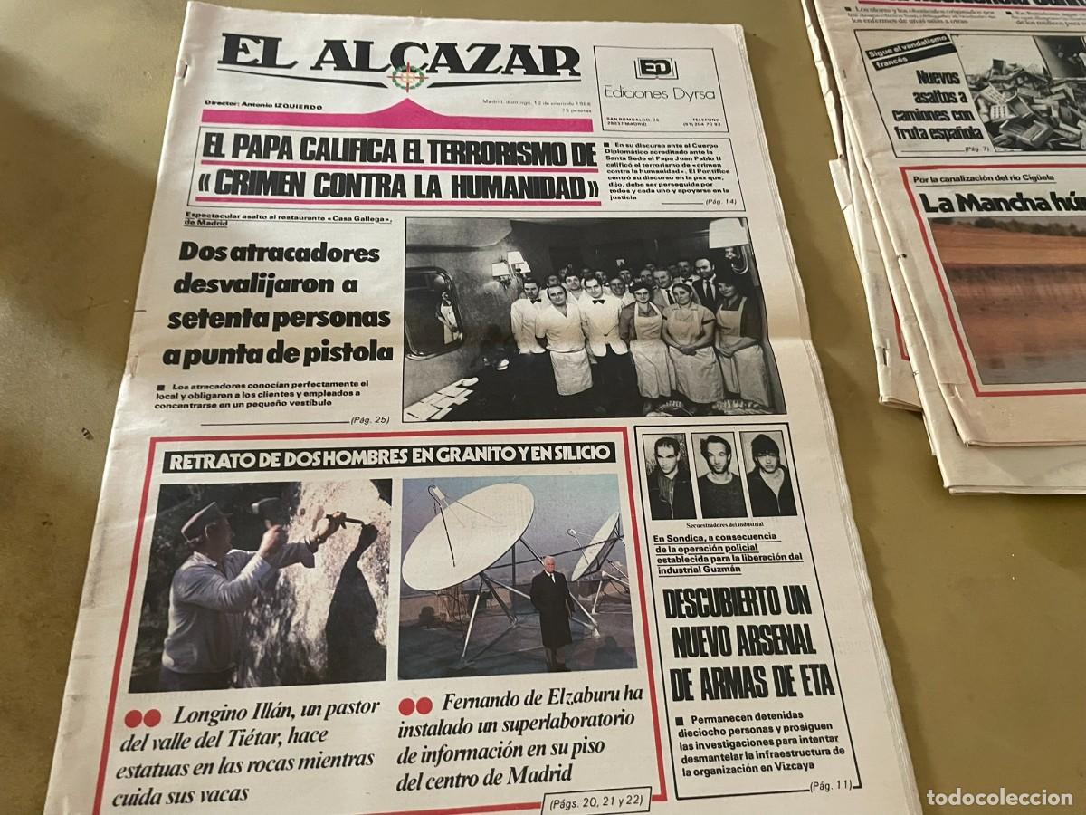Coleccionismo de revistas y peri&oacute;dicos: PERIODICO EL ALCAZAR 12 ENERO 1986 FERNANDO REY ANTO&Ntilde;ITA MORENO LONGINO ILL&Aacute;N FERNANDO ELZABURU