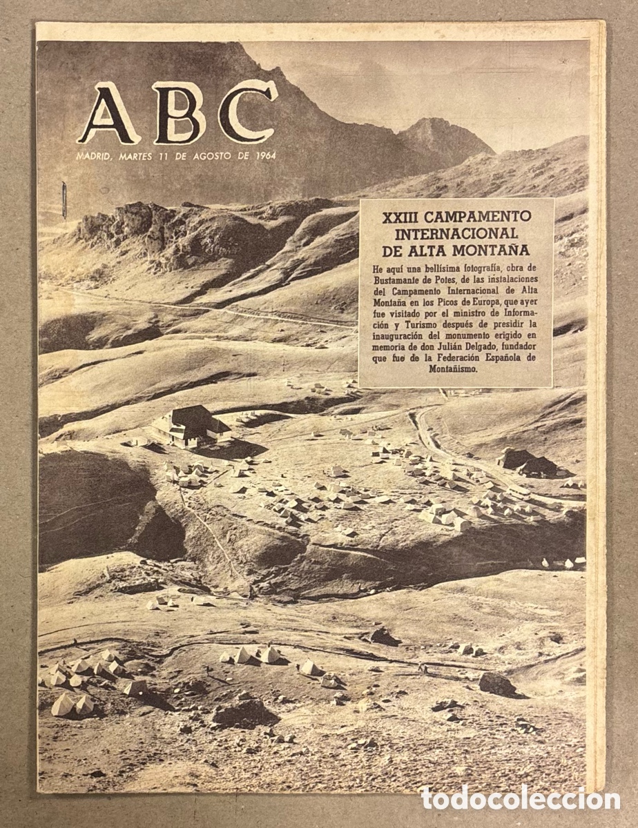 Collectionnisme de Revues et Journaux: ABC (11 DE AGOSTO DE 1964). XXIII CAMPEONATO INTERNACIONAL DE ALTA MONTA&Ntilde;A PICOS DE EUROPA,..,
