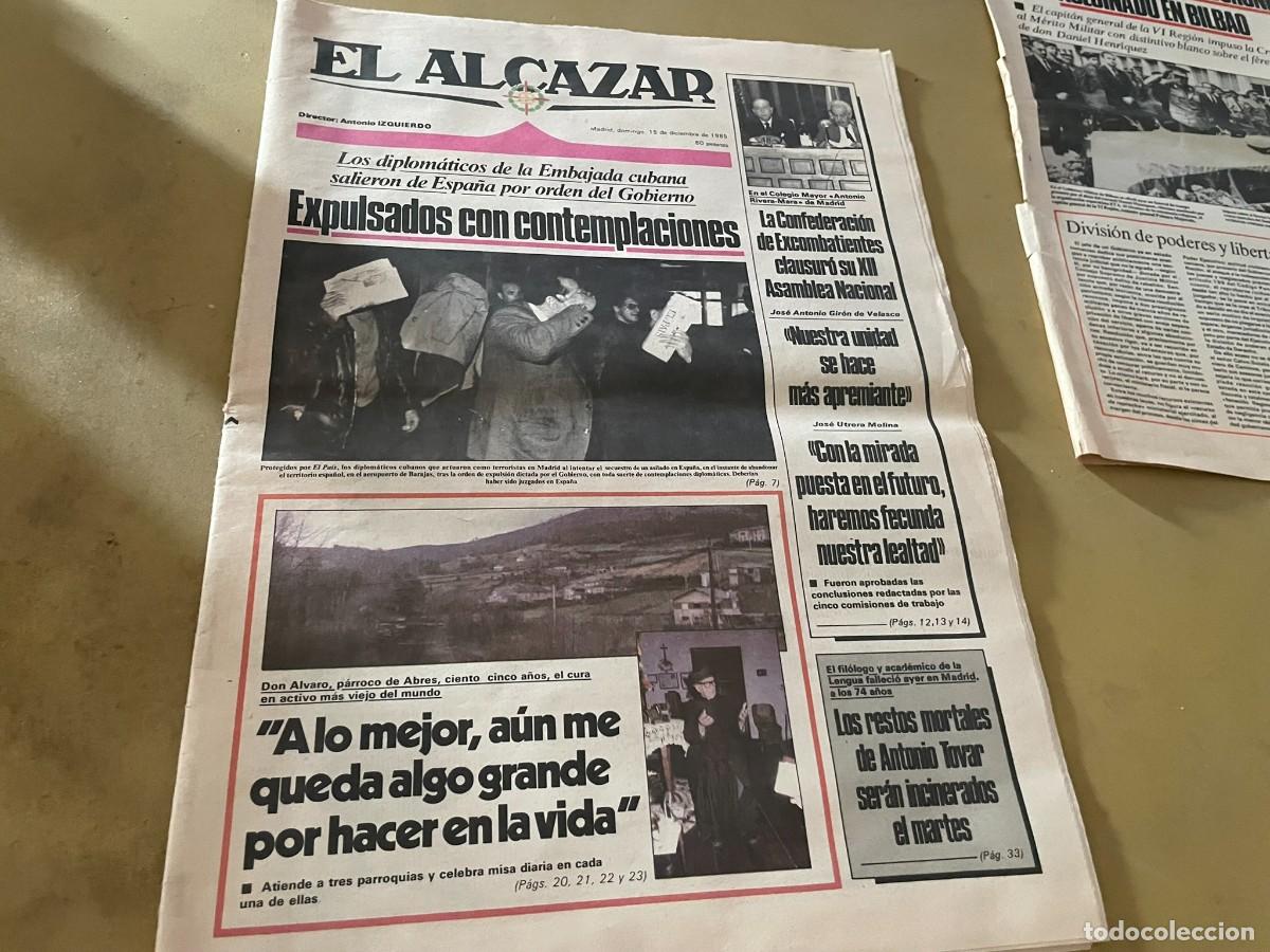Coleccionismo de revistas y peri&oacute;dicos: PERIODICO EL ALCAZAR 15 DICIEMBRE 1985 STING EN MADRID TURRONES LA FAMA SHARON STONE EN LAS MINAS DL