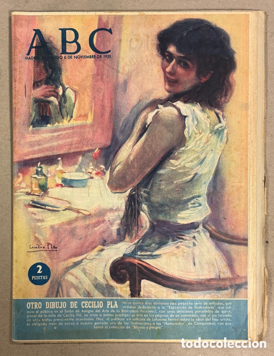 Coleccionismo de revistas y peri&oacute;dicos: ABC (6 NOVIEMBRE 1955). REPORTAJE ILUSTRADOR CECILIO PLA, REAL MADRID - PARTIZAN COPA DE EUROPA