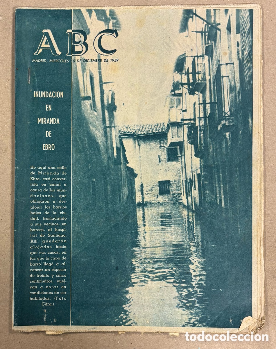 Coleccionismo de revistas y peri&oacute;dicos: ABC (16 DE DICIEMBRE DE 1959). INUNDACI&Oacute;N EN MIRANDA DE EBRO,&hellip;