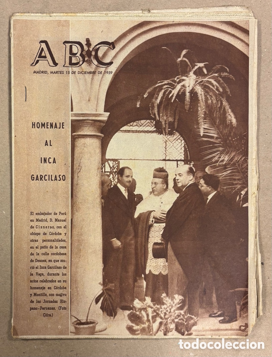 Coleccionismo de revistas y peri&oacute;dicos: ABC (15 DICIEMBRE 1959). HOMENAJE A GARCILASO DE LA VEGA EN CORDOBA Y MONTILLA