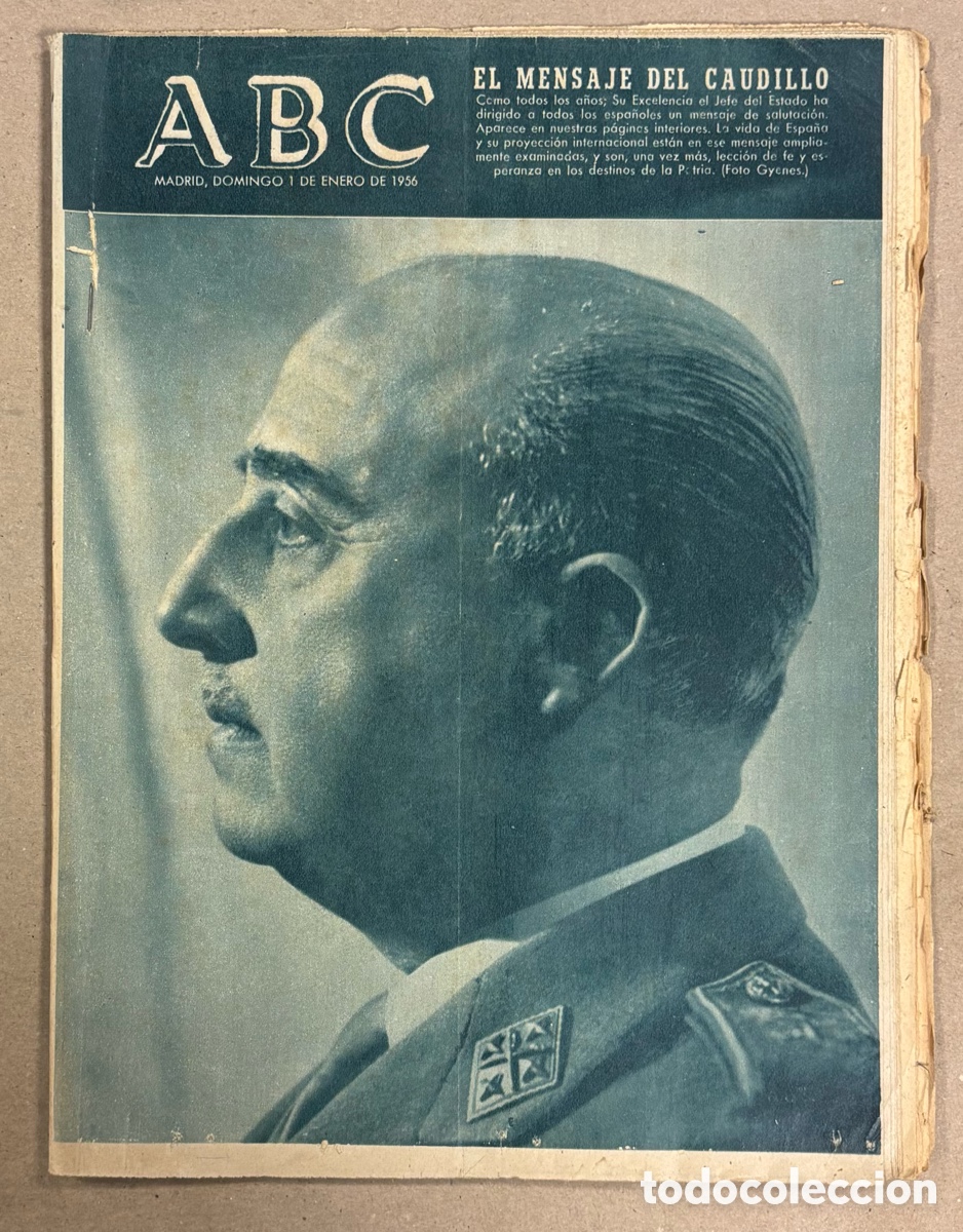Coleccionismo de revistas y peri&oacute;dicos: ABC (1 DE ENERO DE 1956). EL MEMSAJE DEL CAUDILLO,&hellip;