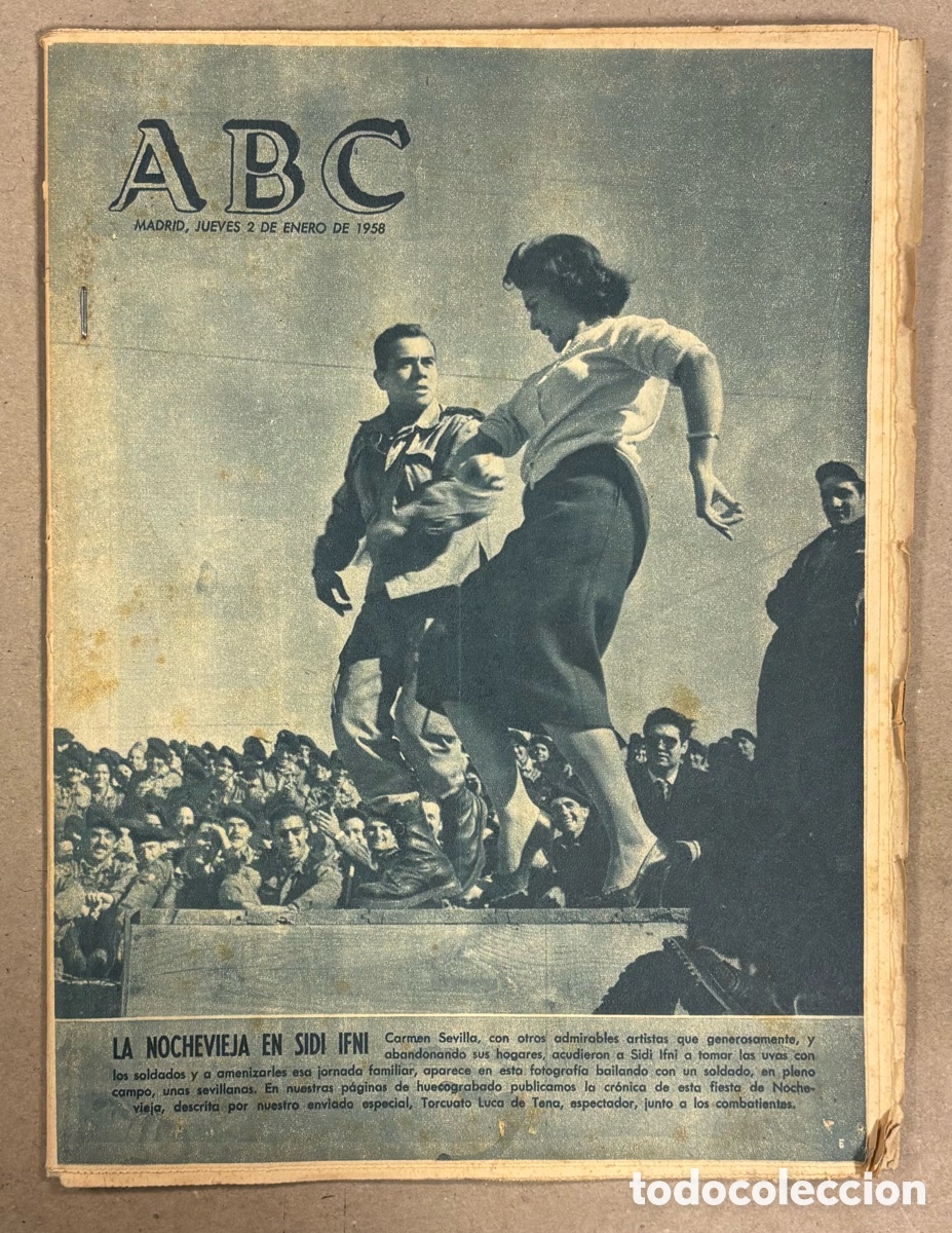 Collezionismo di Riviste e Giornali: ABC (2 DE ENERO DE 1958). CARMEN SEVILLA EN LA NOCHEVIEJA DE SIDI IFNI,&hellip;