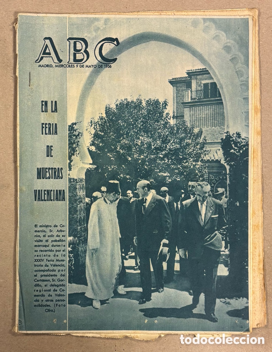 Coleccionismo de revistas y peri&oacute;dicos: ABC (9 DE MAYO DE 1956). FERIA DE MUESTRAS DE VALENCIA,&hellip;