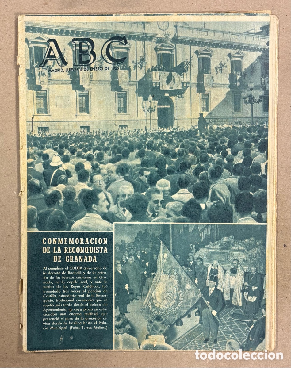 Coleccionismo de revistas y peri&oacute;dicos: ABC (5 DE ENERO DE 1956). CONMEMORACI&Oacute;N DE LA RECONQUISTA DE GRANADA,&hellip;