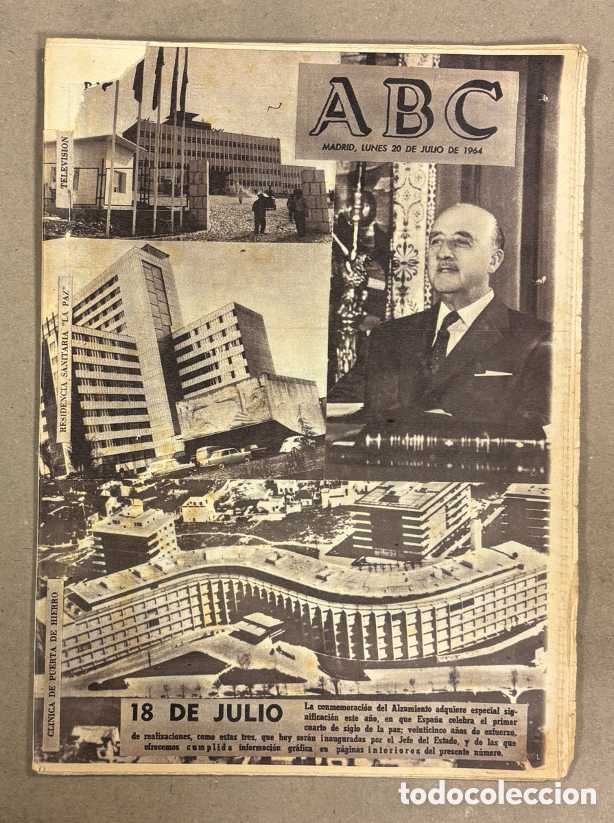 Coleccionismo de revistas y peri&oacute;dicos: ABC (20 DE JULIO DE 1964). CONMEMORACI&Oacute;N 18 DE JULIO, CL&Iacute;NICA PUERTA DEL HIERRO, HOSPITAL LA PAZ,..