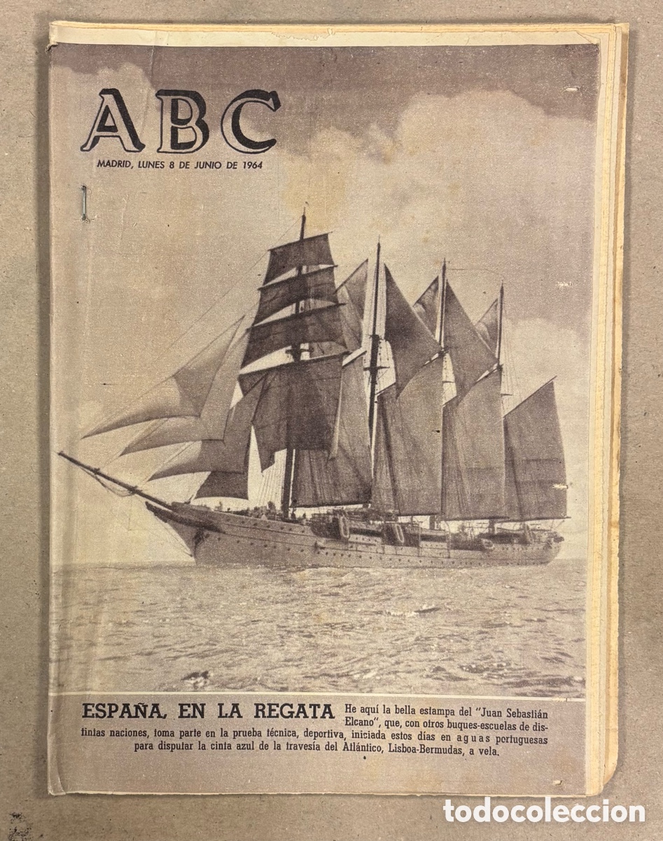 Coleccionismo de revistas y peri&oacute;dicos: ABC (8 DE JUNIO DE 1964). EL JUAN SEBASTI&Aacute;N ELCANO EL LA REGATA LISBOA - BERMUDAS,&hellip;