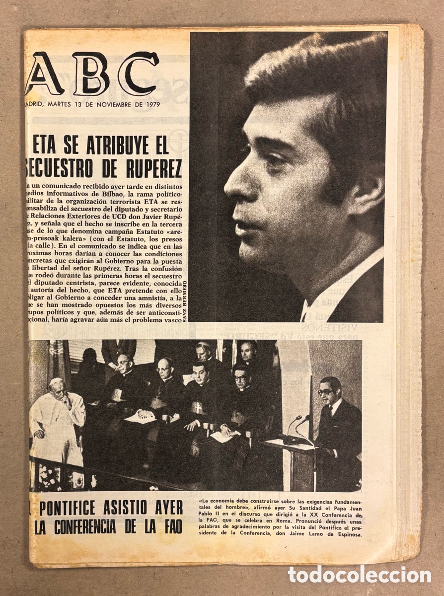 Coleccionismo de revistas y peri&oacute;dicos: ABC (13 NOVIEMBRE 1979). ETA SE ATRIBUYE SECUESTRO DE JAVIER RUP&Eacute;REZ, REAL SOCIEDAD 4-0 AL MADRID