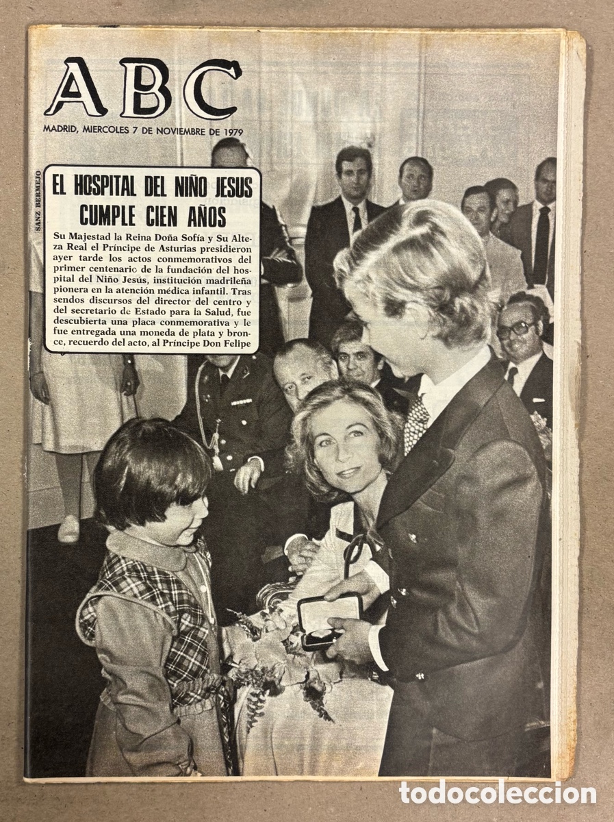 Coleccionismo de revistas y peri&oacute;dicos: ABC (7 NOVIEMBRE 1979). CENTENARIO DEL HOSPITAL DEL NI&Ntilde;O JES&Uacute;S REINA SOF&Iacute;A Y PR&Iacute;NCIPE FELIPE,&hellip;