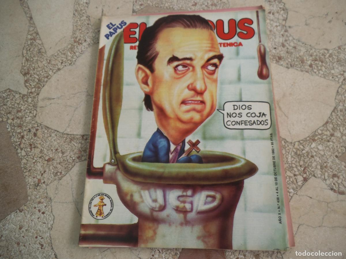 Coleccionismo de revistas y peri&oacute;dicos: el papus n&ordm; 438, 1982, satirica ,erotica humor, dios nos coja confesados