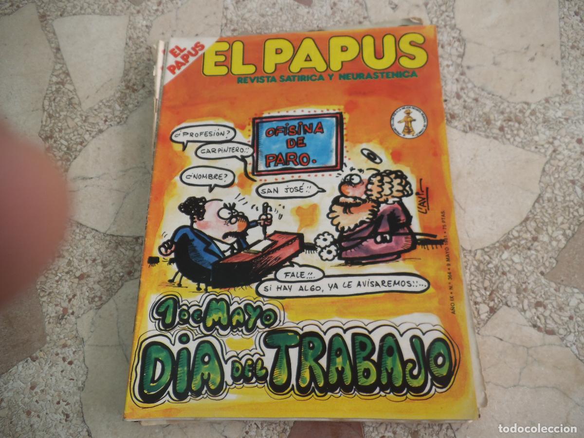 Coleccionismo de revistas y peri&oacute;dicos: el papus n&ordm; 364, 1981, satirica ,erotica humor, 1 de mayo; dia del trabajo