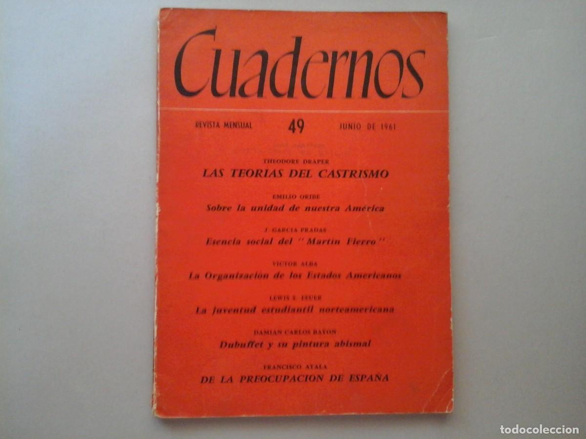 Coleccionismo de revistas y peri&oacute;dicos: CUADERNOS N&ordm; 49. JUNIO 1961. MAR&Iacute;A ZAMBRANO CARTA SOBRE EL EXILIO. JULIAN GORKIN. RARO