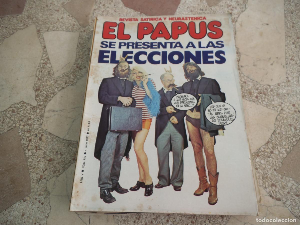 Coleccionismo de revistas y peri&oacute;dicos: el papus n&ordm; 159, 1977, satirica ,erotica humor, se presentan a las elecciones
