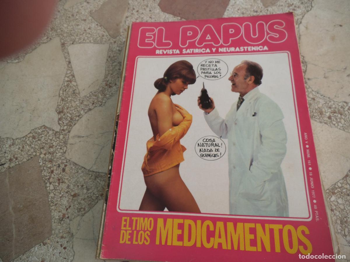 Coleccionismo de revistas y peri&oacute;dicos: el papus n&ordm; 161, 1977, satirica ,erotica humor, el timo de los medicamentos
