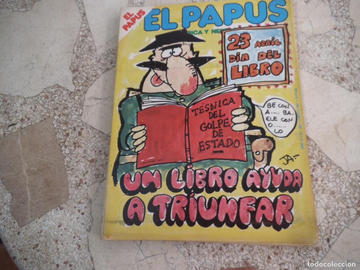 Coleccionismo de revistas y peri&oacute;dicos: el papus n&ordm; 363, 1981, satirica ,erotica humor, un libro ayuda a triunfar