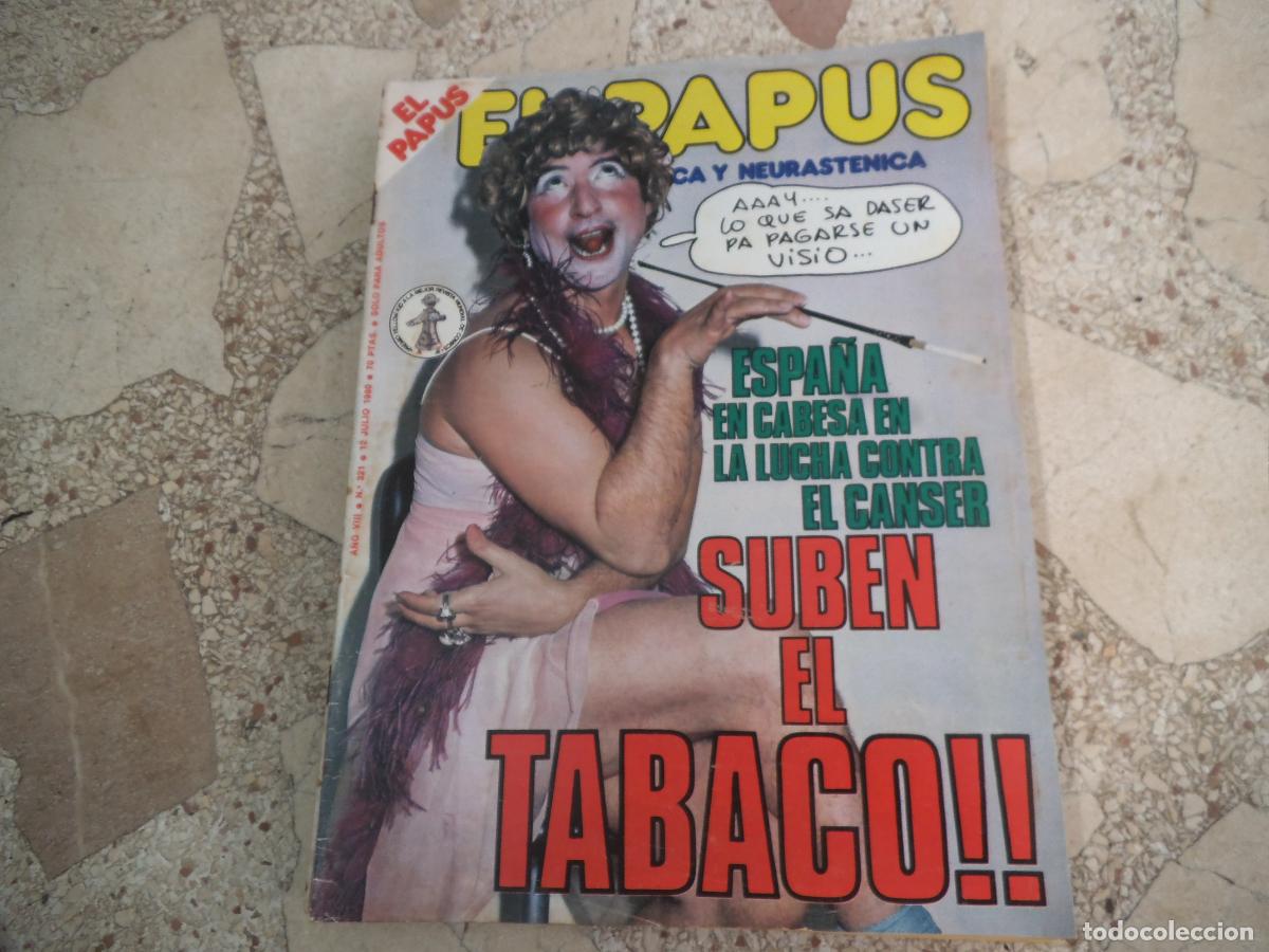 Coleccionismo de revistas y peri&oacute;dicos: el papus n&ordm; 321, 1980, satirica ,erotica humor, suben el tabaco