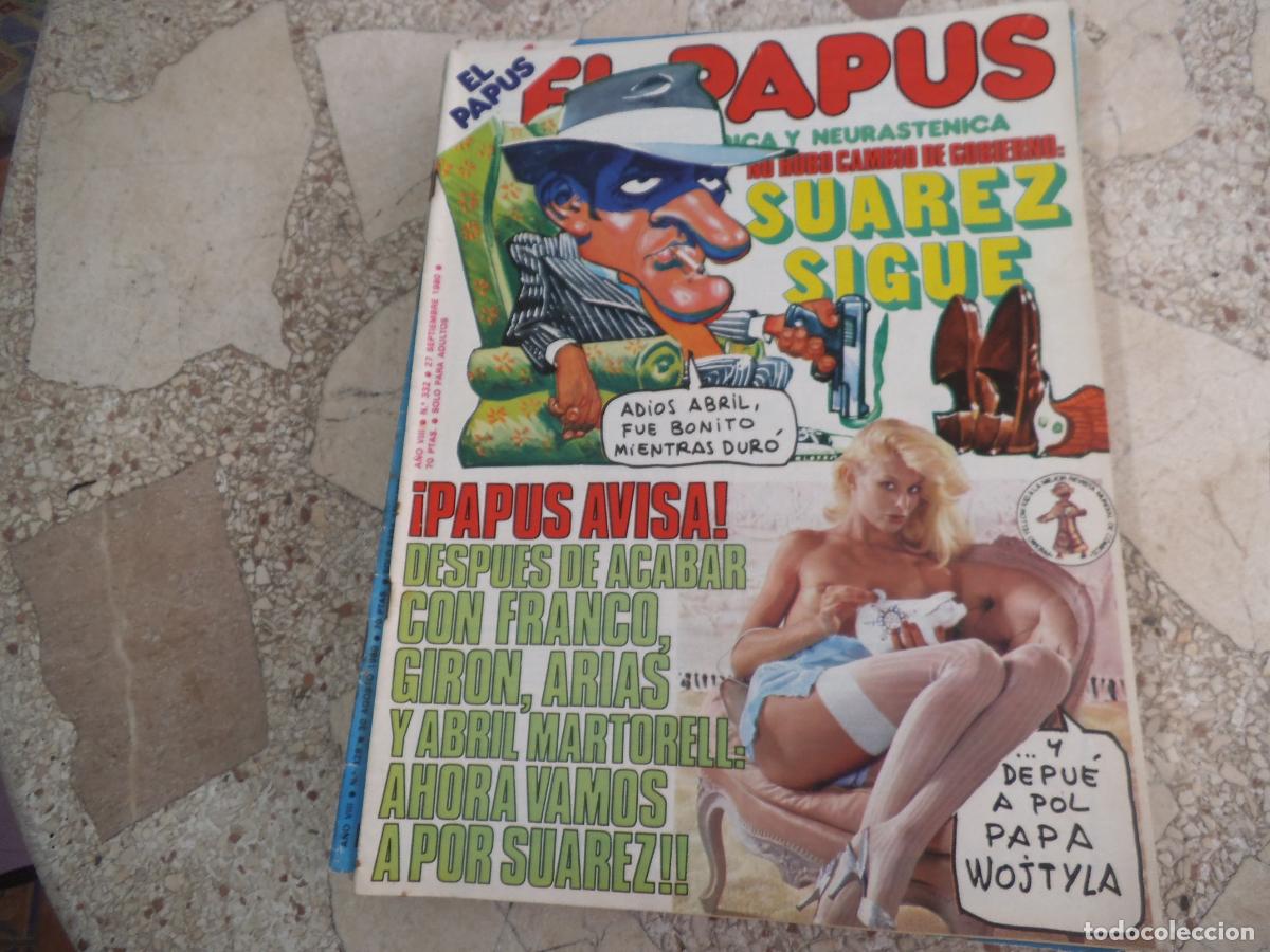 Coleccionismo de revistas y peri&oacute;dicos: el papus n&ordm; 332, 1980, satirica ,erotica humor, suarez sigue