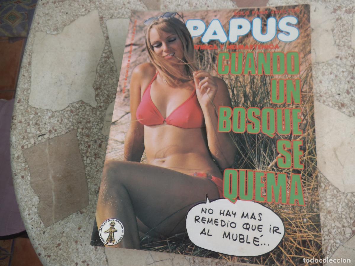 Coleccionismo de revistas y peri&oacute;dicos: el papus n&ordm; 275, 1979, satirica ,erotica humor,cuando un bosque se quema
