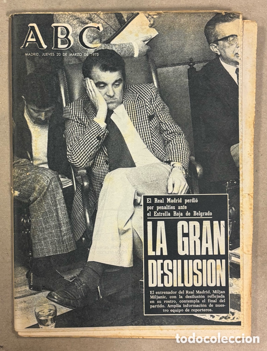 Coleccionismo de revistas y peri&oacute;dicos: ABC (20 DE MARZO DE 1975). EL REAL MADRID PERDI&Oacute; POR PENALTIES ESTRELLA ROJA DE BELGRADO