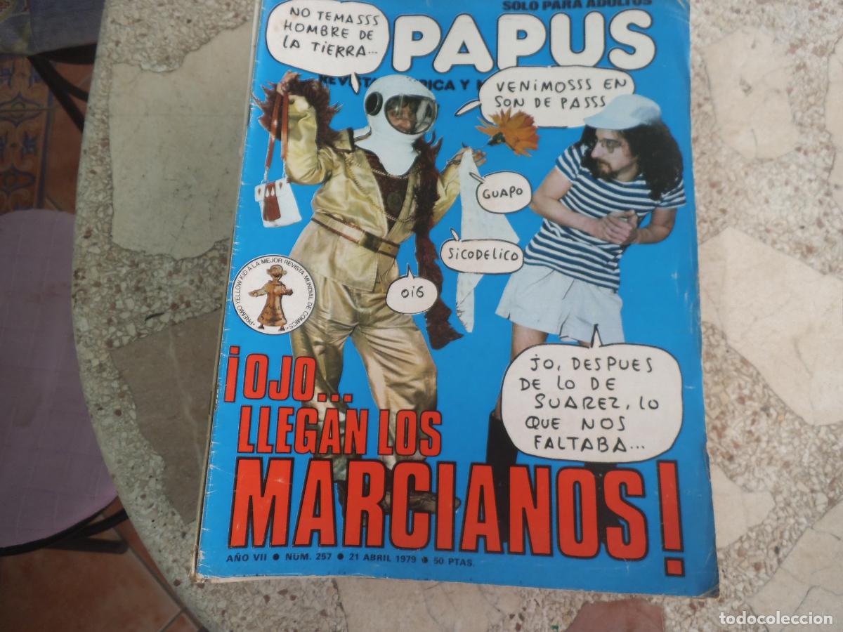 Coleccionismo de revistas y peri&oacute;dicos: el papus n&ordm; 257, 1979, satirica ,erotica humor, ojo...llegan los marcianos