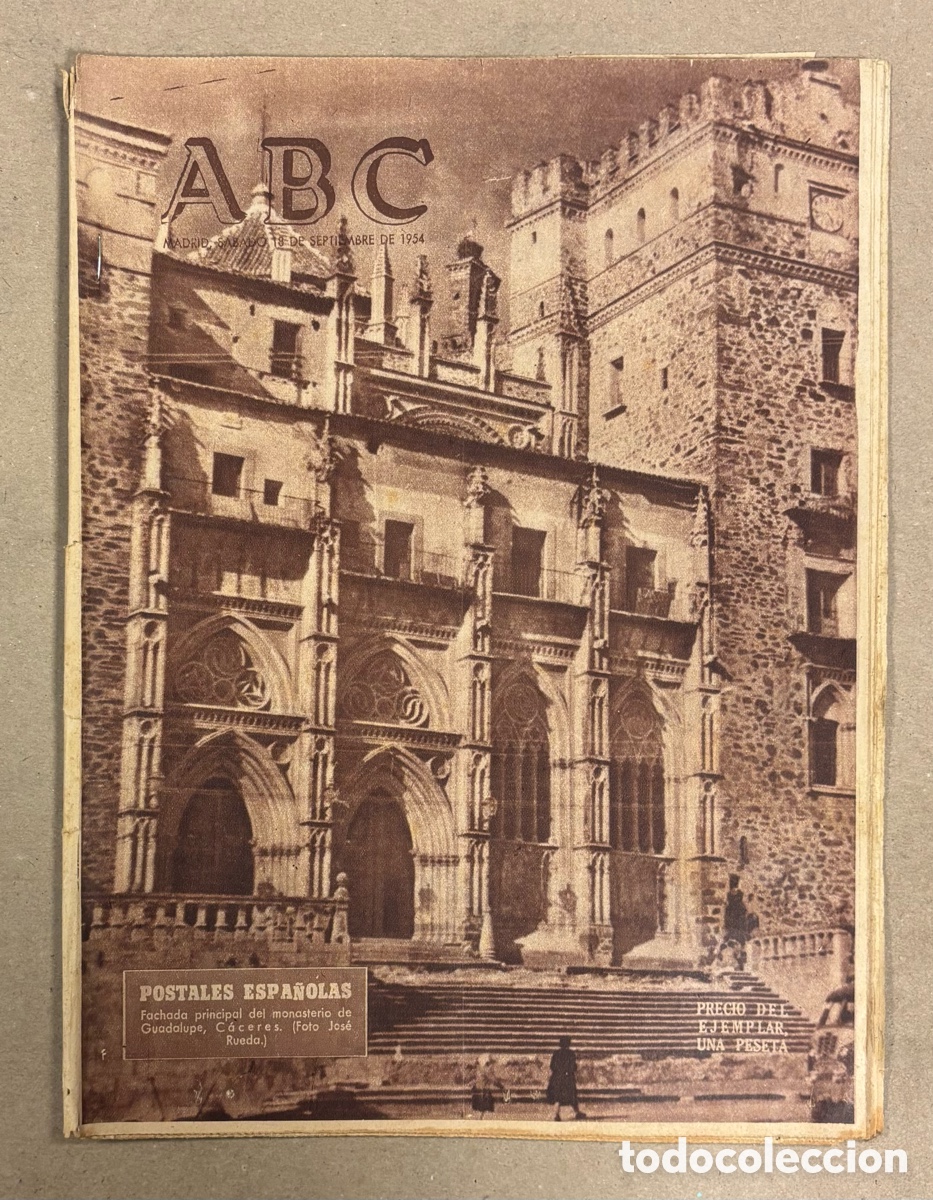 Coleccionismo de revistas y peri&oacute;dicos: ABC (18 DE SEPTIEMBRE DE 1954). MONASTERIO DE GUADALUPE (C&Aacute;CERES), ROCKY MARCIANO GANA BOXEO,..
