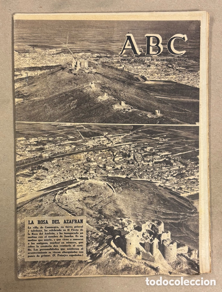 Colecionismo de Revistas e Jornais: ABC (10 NOVIEMBRE 1964). CONSUEGRA (TOLEDO) LA ROSA DEL AZAFR&Aacute;N, REAL MADRID CAMPE&Oacute;N ESPA&Ntilde;A GIMNASIA