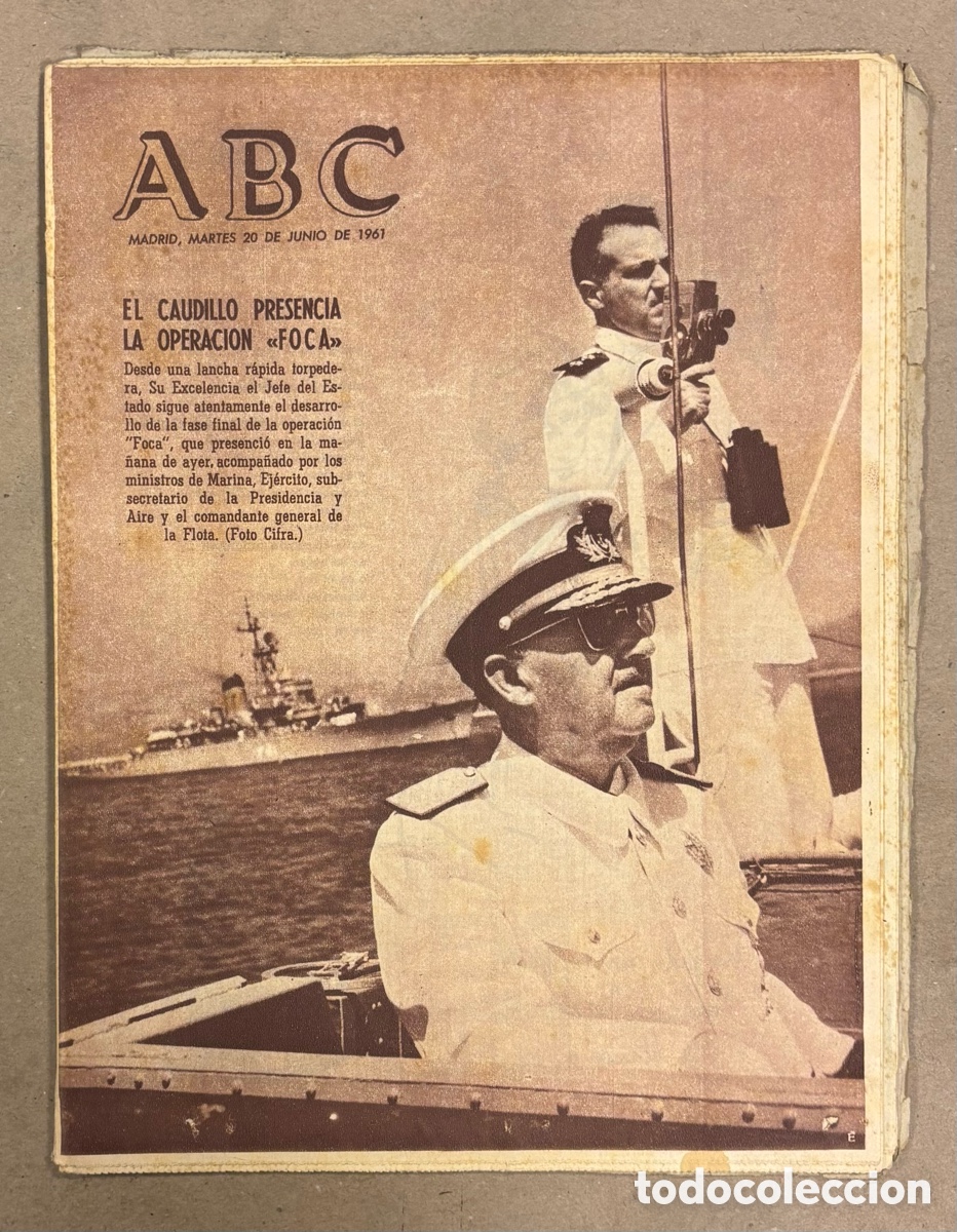Coleccionismo de revistas y peri&oacute;dicos: ABC (20 DE JUNIO DE 1961). EL CAUDILLO PRESENCIA LA OPERACI&Oacute;N MILITAR&ldquo;FOCA&rdquo;,&hellip;