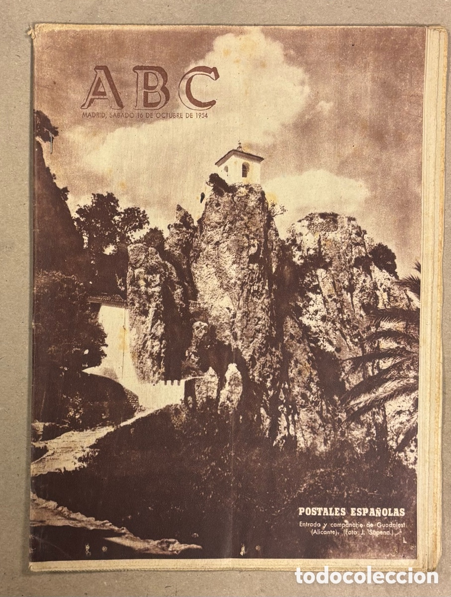 Coleccionismo de revistas y peri&oacute;dicos: ABC (16 DE OCTUBRE DE 1954). ENTRADA Y CAMPANARIO DE GUADALEST (ALICANTE),&hellip;