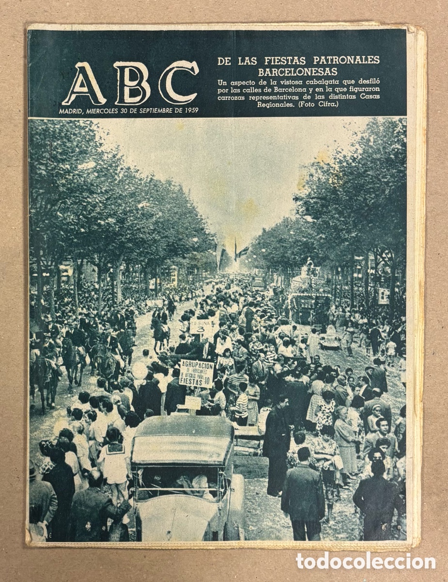 Coleccionismo de revistas y peri&oacute;dicos: ABC (30 DE SEPTIEMBRE DE 1959). FIESTAS PATRONALES DE BARCELONA, FUERTEVENTURA,&hellip;