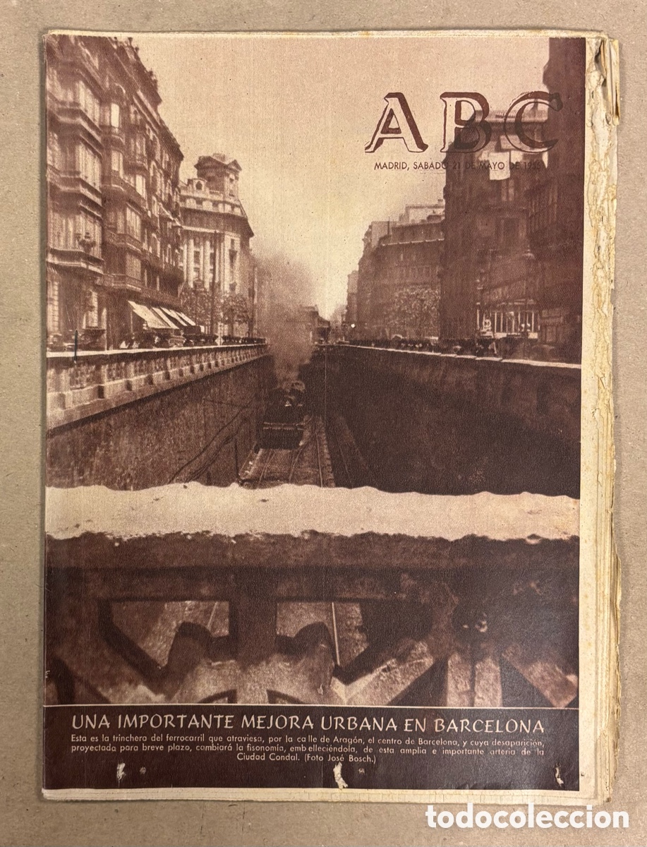 Coleccionismo de revistas y peri&oacute;dicos: ABC (21 DE MAYO DE 1955). IMPORTANTE MEJORA URBANA BARCELONA CALLE ARAG&Oacute;N,..