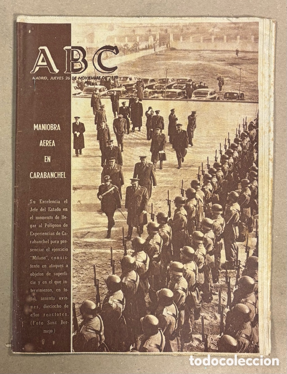 Coleccionismo de revistas y peri&oacute;dicos: ABC (26 DE NOVIEMBRE DE 1959). MANIOBRA A&Eacute;REA EN CARABANCHEL, BARCELONA 5-1 MILAN,&hellip;