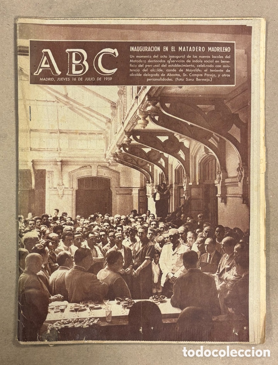 Coleccionismo de revistas y peri&oacute;dicos: ABC (16 DE JUNIO DE 1959). INAUGURACI&Oacute;N EN EL MATADERO MADRILE&Ntilde;O,&hellip;