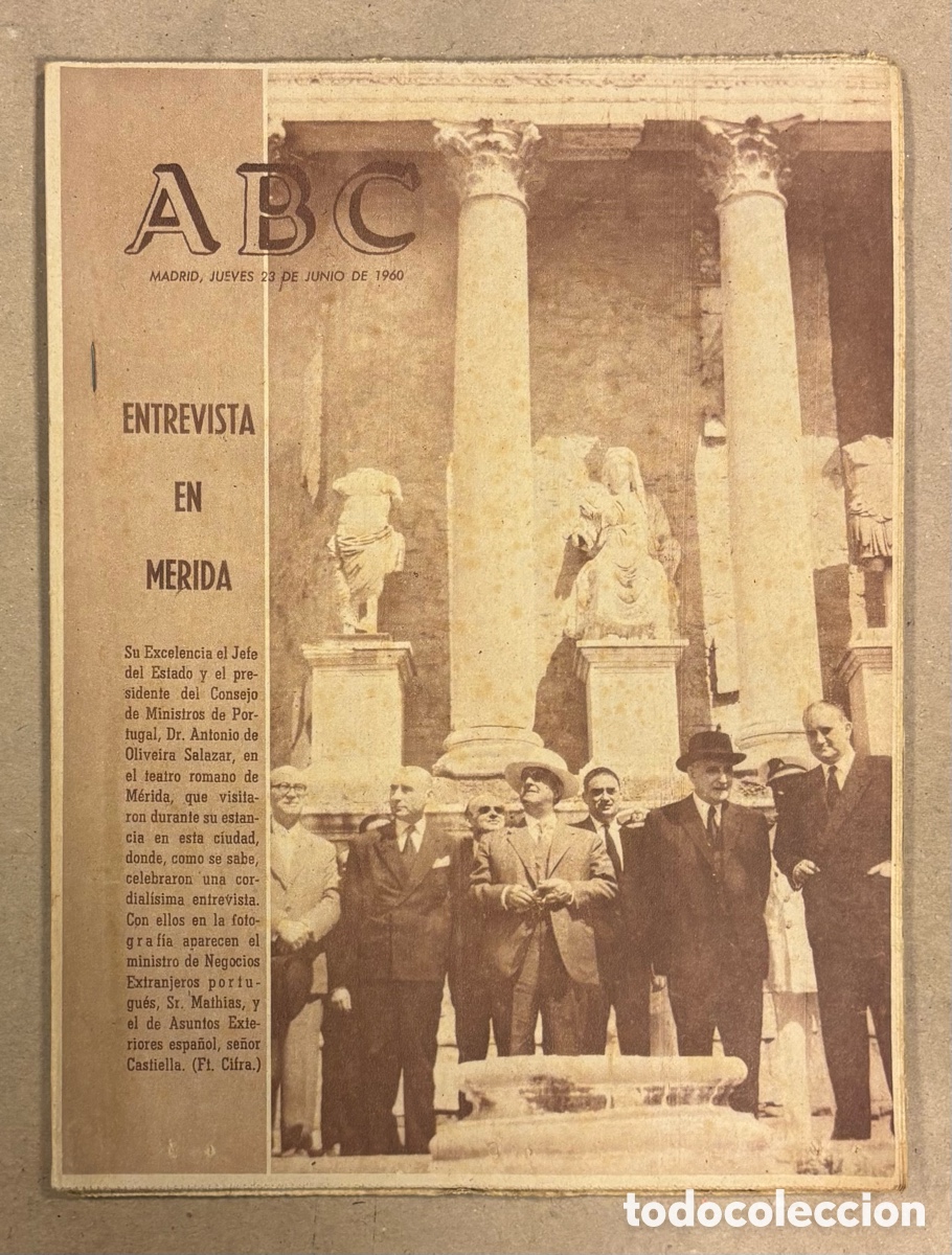 Coleccionismo de revistas y peri&oacute;dicos: ABC (23 DE JUNIO DE 1960). ENTREVISTA AL GENERALISIMO FRANCO EN M&Eacute;RIDA,&hellip;