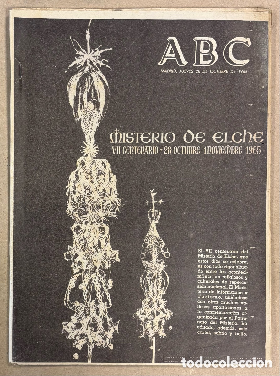 Collection Magazines and Newspapers: ABC (28 DE OCTUBRE DE 1965). VII CENTENARIO MISTERIO DE ELCHE, ESPA&Ntilde;A 4-1 EIRE,&hellip;