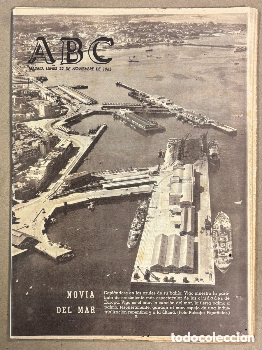 Coleccionismo de revistas y peri&oacute;dicos: ABC (22 DE NOVIEMBRE DE 1965). CRECIMIENTO PUERTO DE VIGO, ATL&Eacute;TICO MADRID 3-0 BETIS,&hellip;