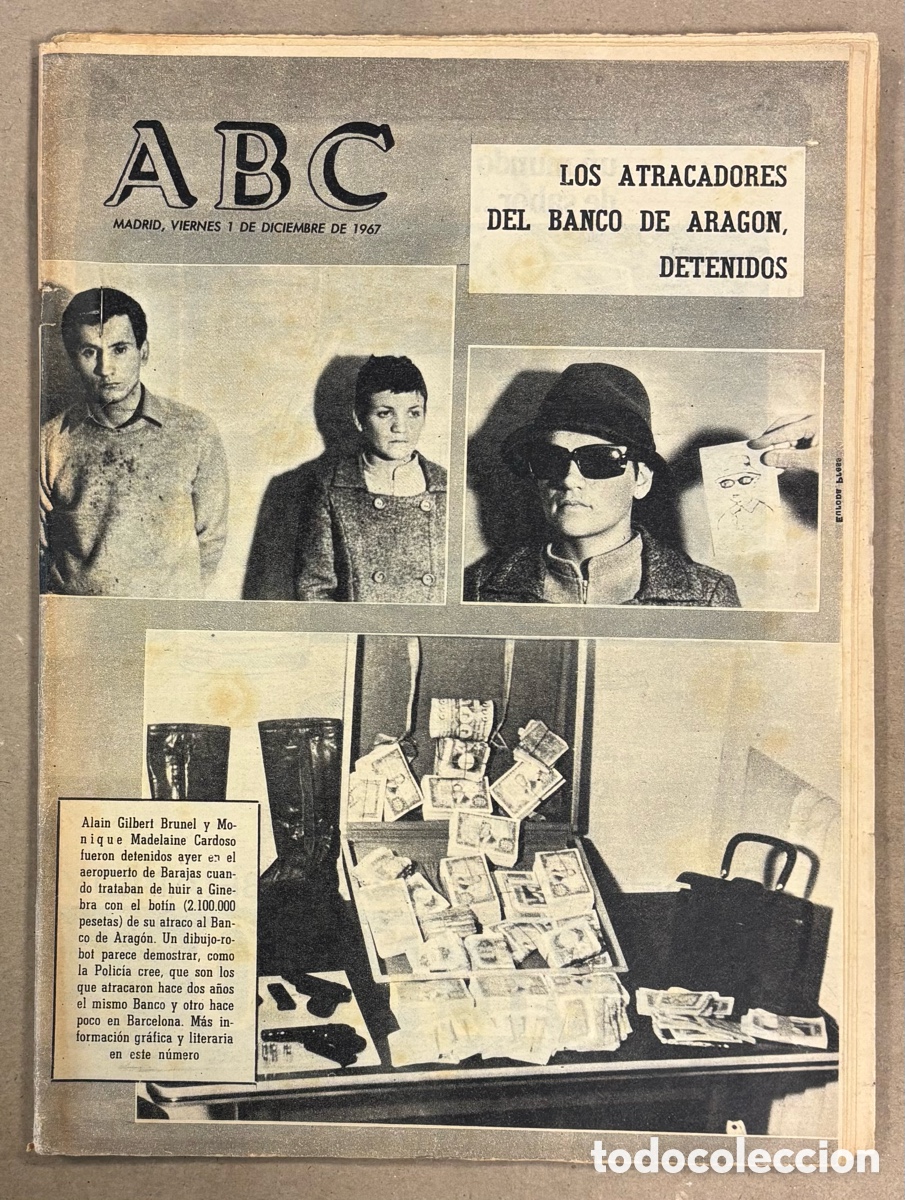 Collection Magazines and Newspapers: ABC (1 DE DICIEMBRE DE 1967). DETENIDOS LOS ATRACADORES DEL BANCO DE ARAG&Oacute;N,..