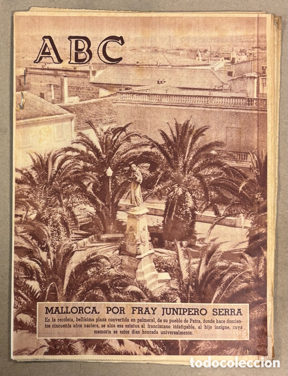 Coleccionismo de revistas y peri&oacute;dicos: ABC (3 DE JUNIO DE 1963). MONUMENTO A FRAY JUNIPERO EN MALLORCA, BETIS ELIMINA REAL MADRID EN COPA