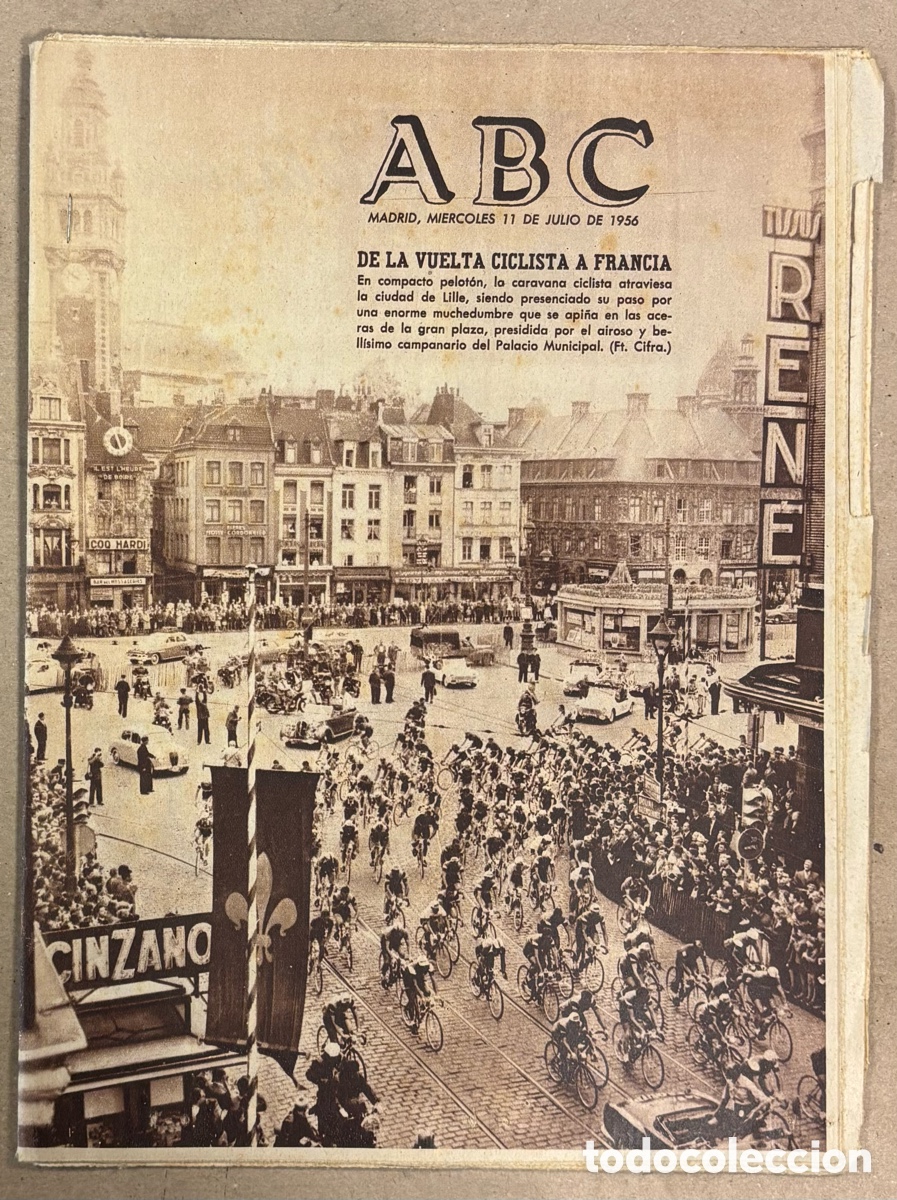 Coleccionismo de revistas y peri&oacute;dicos: ABC (11 DE JULIO DE 1956). TOUR DE FRANCIA EN LILLE, SAN FERM&Iacute;N TOROS, NUEVAS AVENIDAS EN MADRID