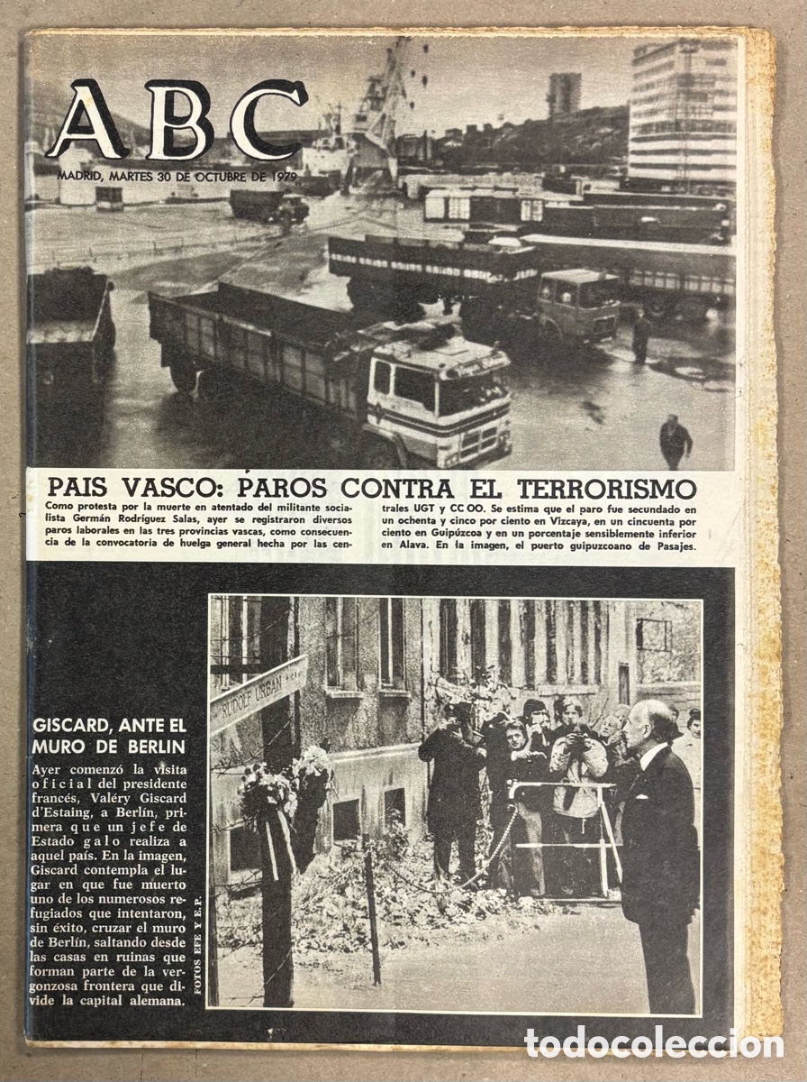 Coleccionismo de revistas y peri&oacute;dicos: ABC (30 OCTUBRE 1979). PAIS VASCO: CONTRA TERRORISMO TRAS ATENTADO SOCIALISTA GERMAN RODRIGUEZ SALAS