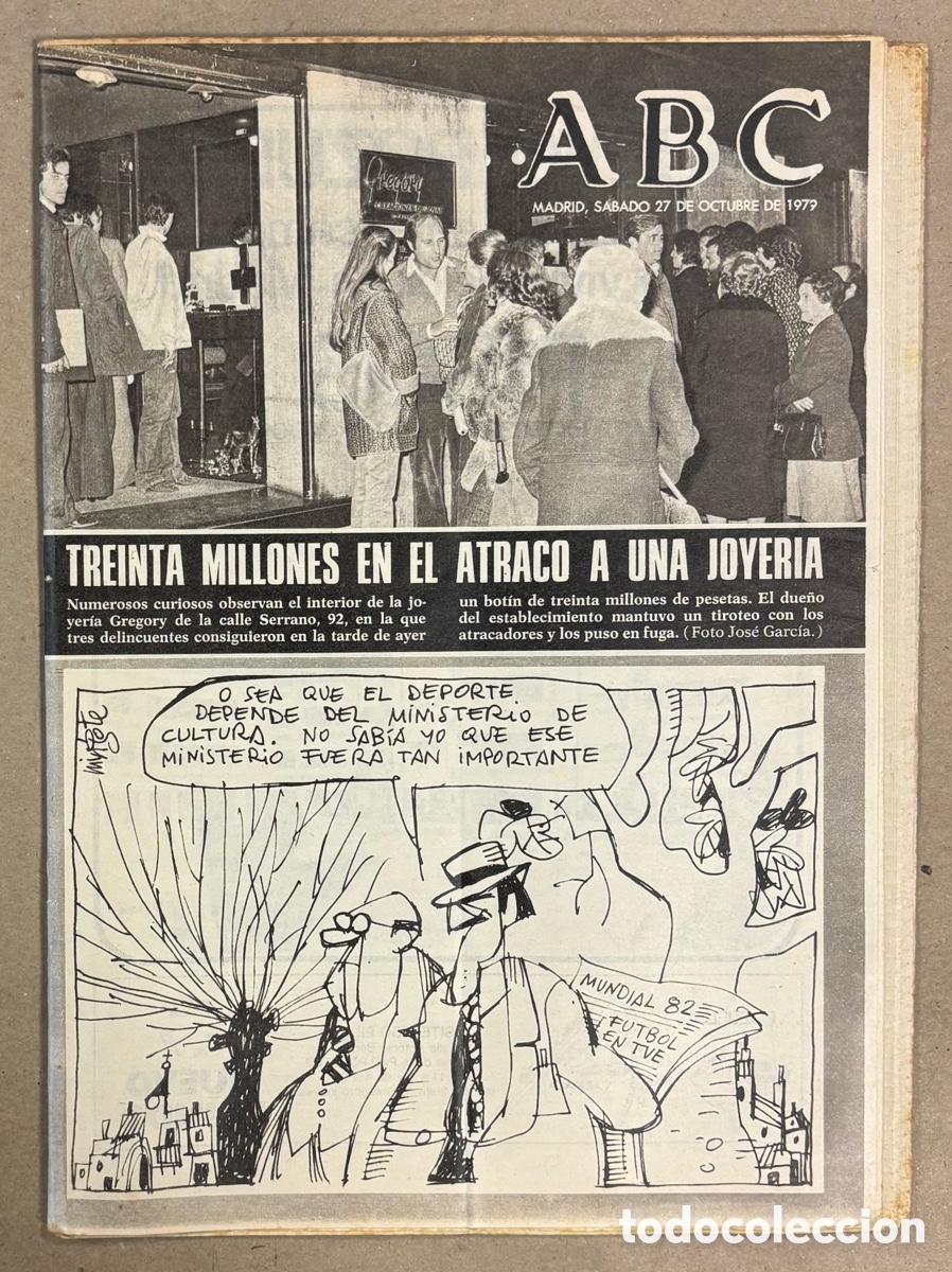 Coleccionismo de revistas y peri&oacute;dicos: ABC (27 OCTUBRE 1979). 30 MILLONES EN EL ATRACO DE LA JOYER&Iacute;A GREGORY CALLE SERRANO MADRID,&hellip;