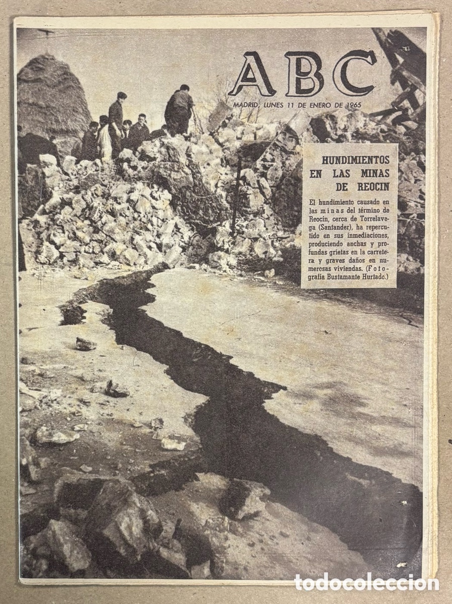Coleccionismo de revistas y peri&oacute;dicos: ABC (11 DE ENERO DE 1965). HUNDIMIENTOS EN LAS MINAS DE REOC&Iacute;N CERCA DE TORRELAVEGA,&hellip;