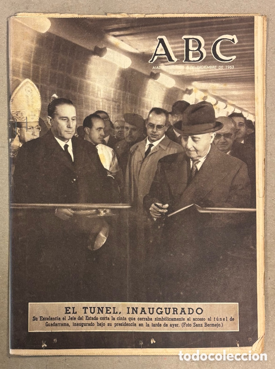 Coleccionismo de revistas y peri&oacute;dicos: ABC (5 DE DICIEMBRE DE 1963). FRANCO INAUGURA EL T&Uacute;NEL DE GUADARRAMA, ATL&Eacute;TICO MADRID