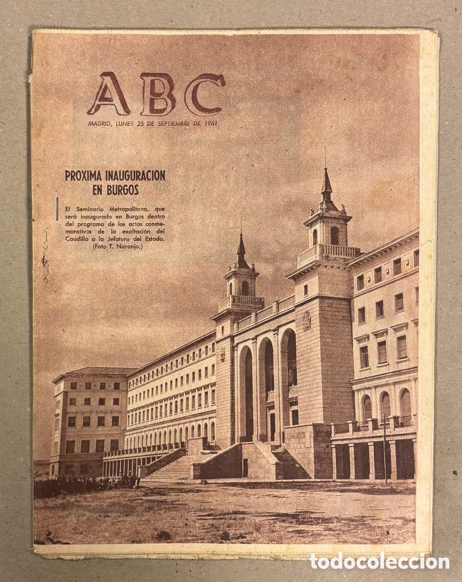 Coleccionismo de revistas y peri&oacute;dicos: ABC (25 DE SEPTIEMBRE DE 1961). PR&Oacute;XIMA INAUGURACI&Oacute;N DEL SEMINARIO METROPOLITANO DE BURGOS,&hellip;