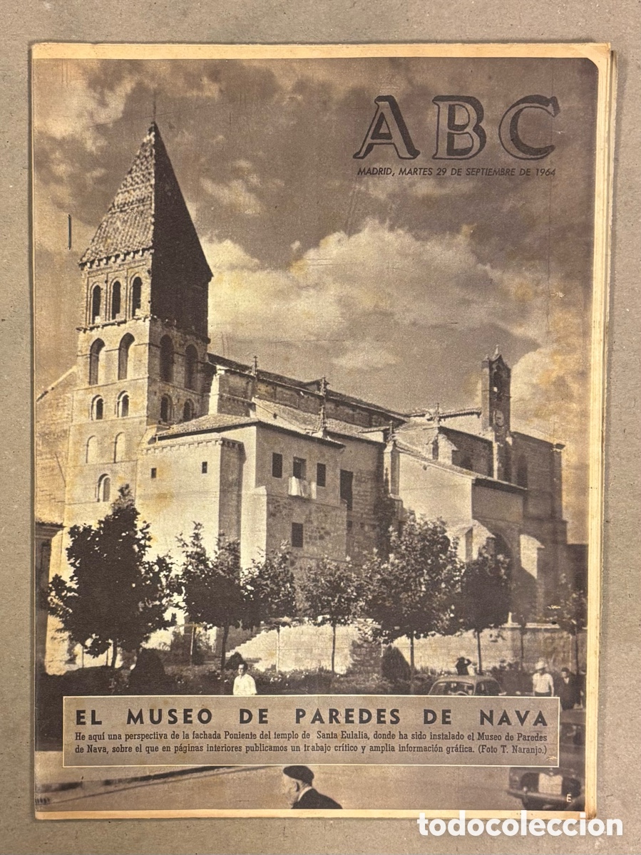Coleccionismo de revistas y peri&oacute;dicos: ABC (29 DE SEPTIEMBRE DE 1964). EL MUSEO DE PAREDES DE NAVA (PALENCIA), INAUGURACI&Oacute;N ESTADIO VALLEHE